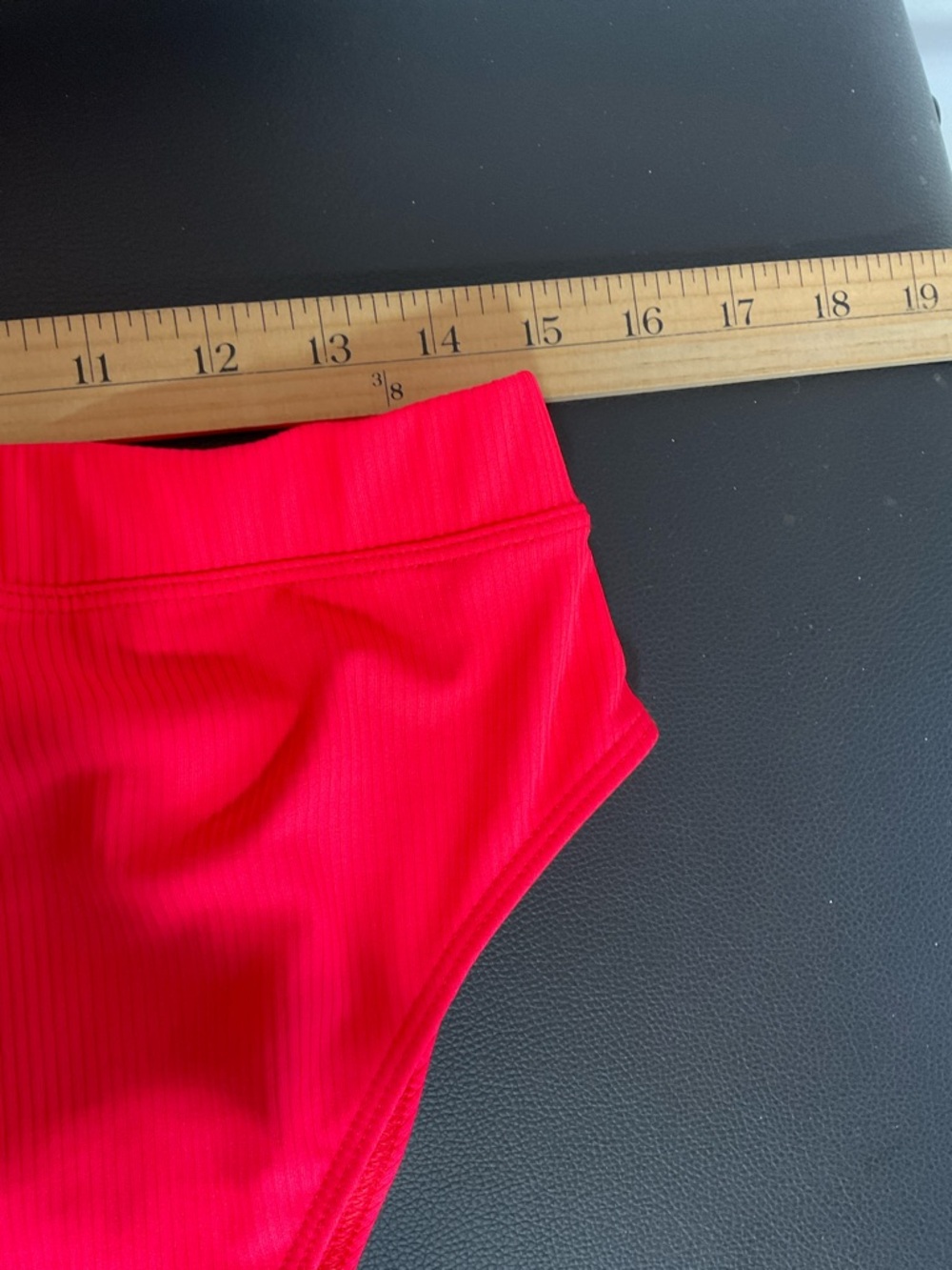 ASOS Red Ribbed High Waist Bikini Set - Picture 8 of 10
